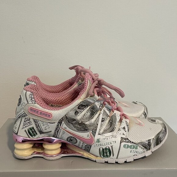 Rare PINK Nike Shox USA Money $100 Bill Sneakers – Size 7 - Picture 1 of 9